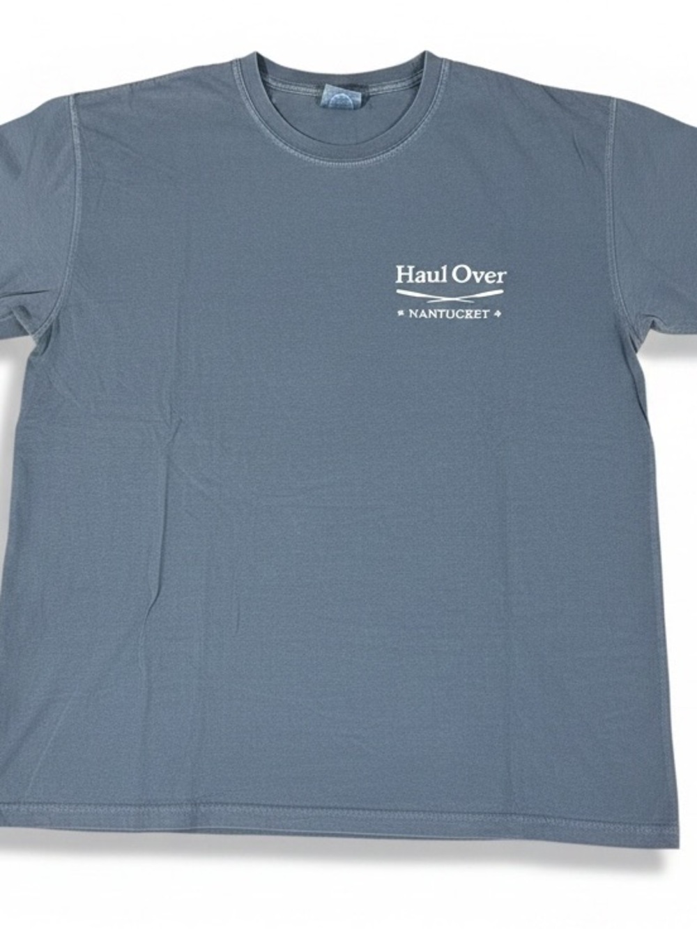Haul Over’s Comfort Colors Men's Slate Blue Short Sleeve Tee- Size L